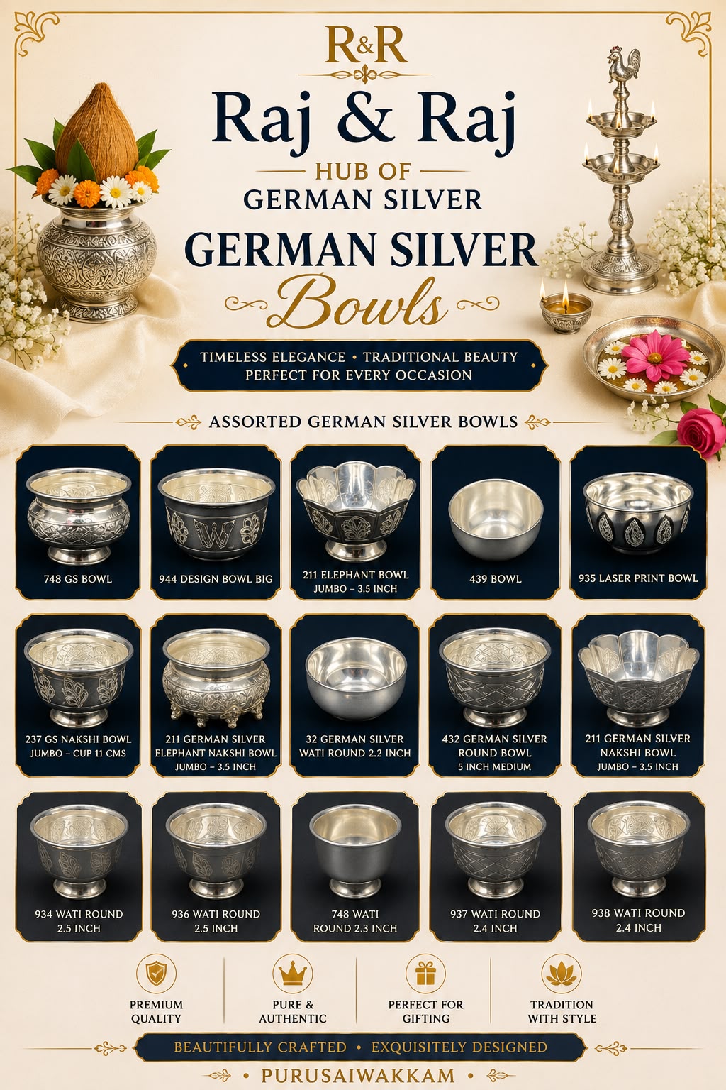 German silver bowls