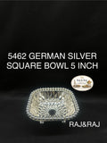 5462 German Silver Bowl Square 5 Inch