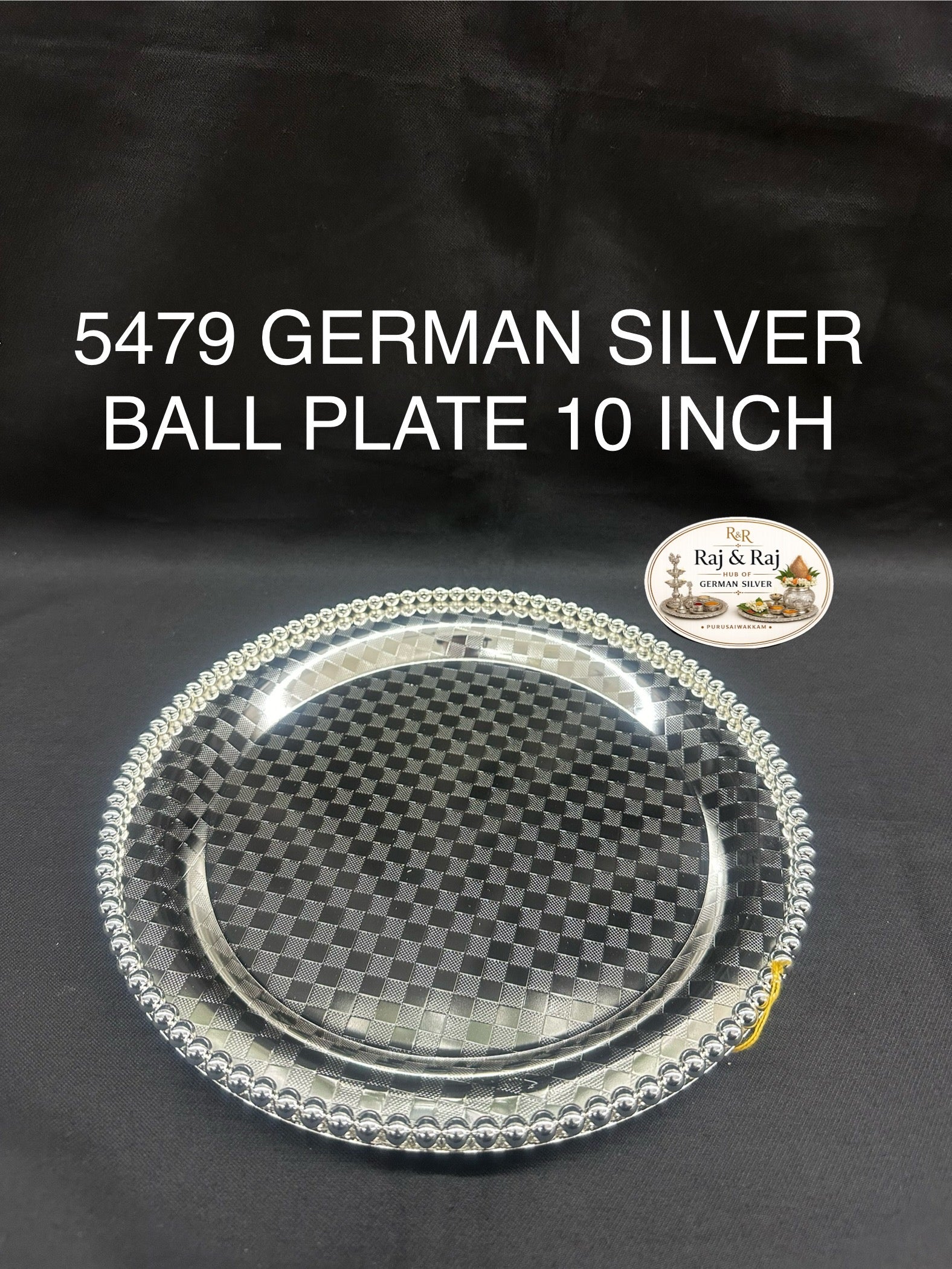 5479 German silver ball plate 10 inch