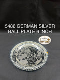 5486 German Silver Ball Plate Round 6 Inch