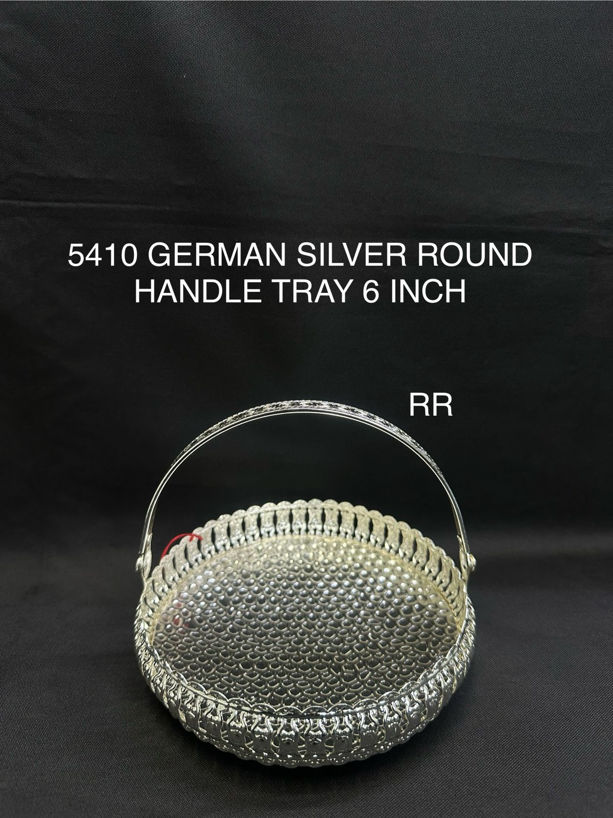 German Silver Round Handle Tray 6 Inch
