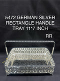 5472 German silver flower handle basket 11*7 inch