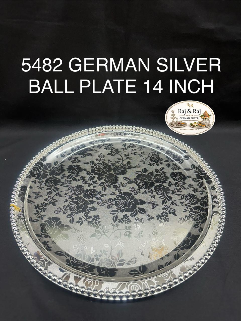 5482 German silver ball plate 14 inch