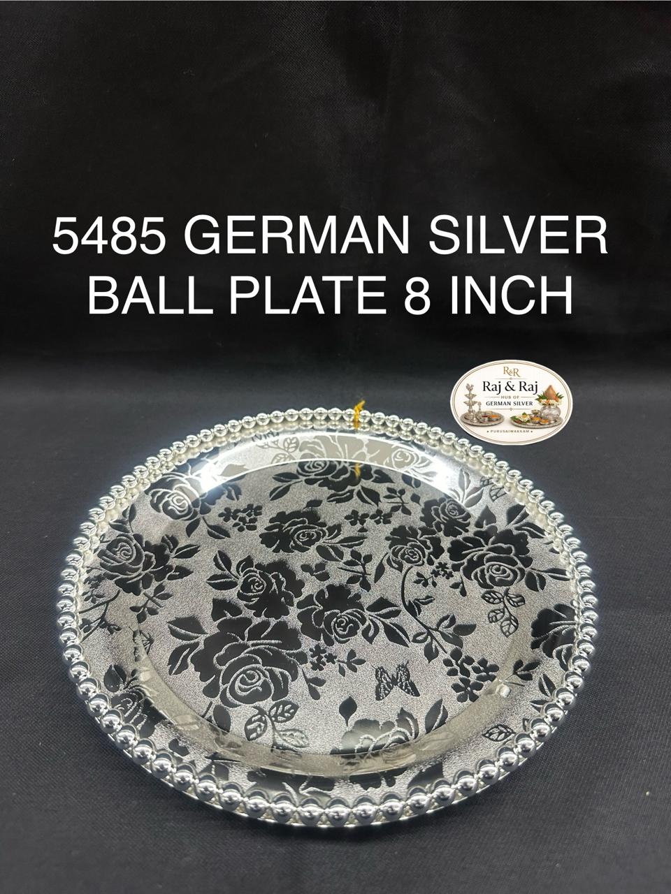 5485 German silver ball plate 8 inch