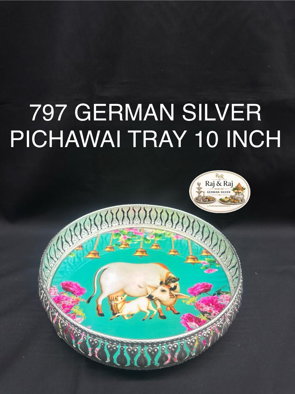 797 German Silver Pichawai Trays 10 Inch