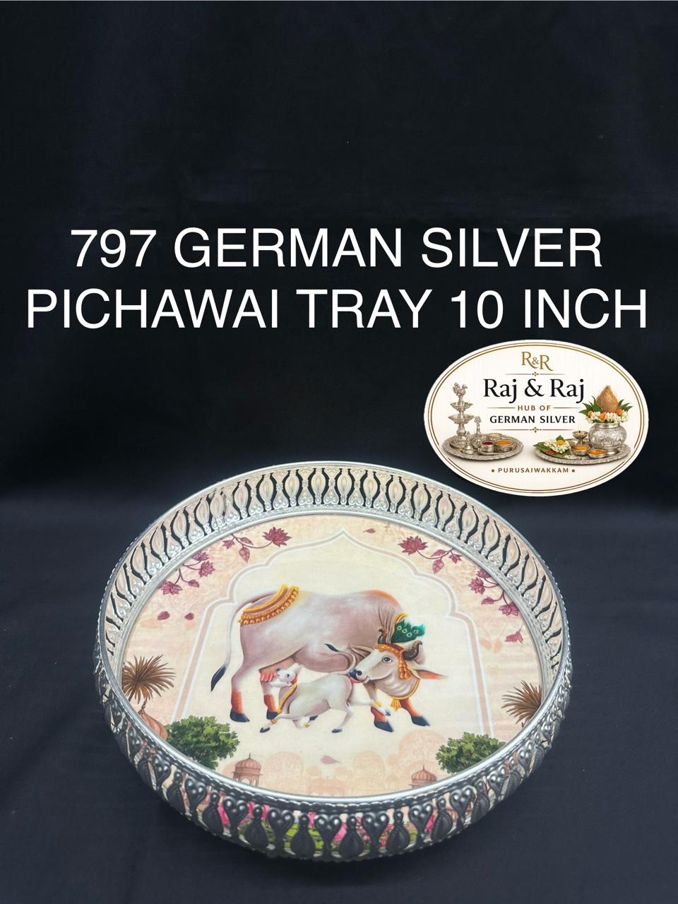 797 German Silver Pichawai Trays 10 Inch