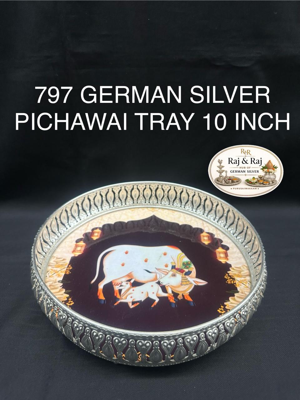 797 German Silver Pichawai Trays 10 Inch