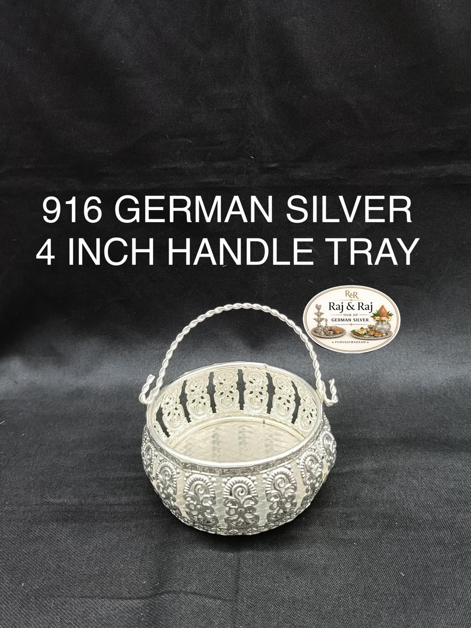 916 German Silver Handle 4 Inch Tray