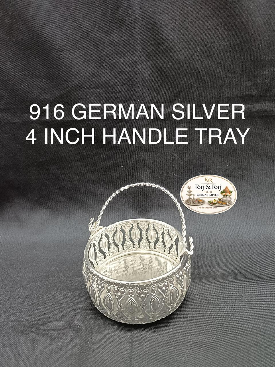 916 German Silver Handle 4 Inch Tray