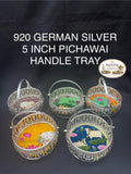 920 German Silver Pichawai 5 Inch Handle Tray