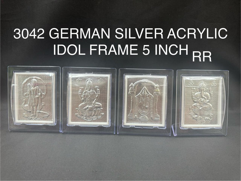3042 German Silver Acrylic Idol Frame 5 Inch