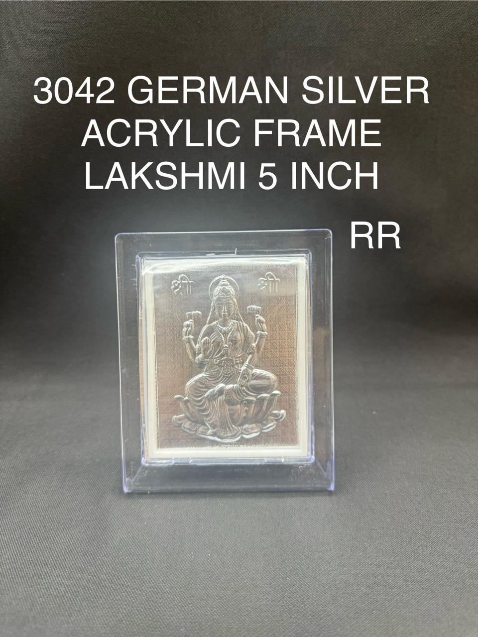3042 German Silver Acrylic Idol Frame 5 Inch