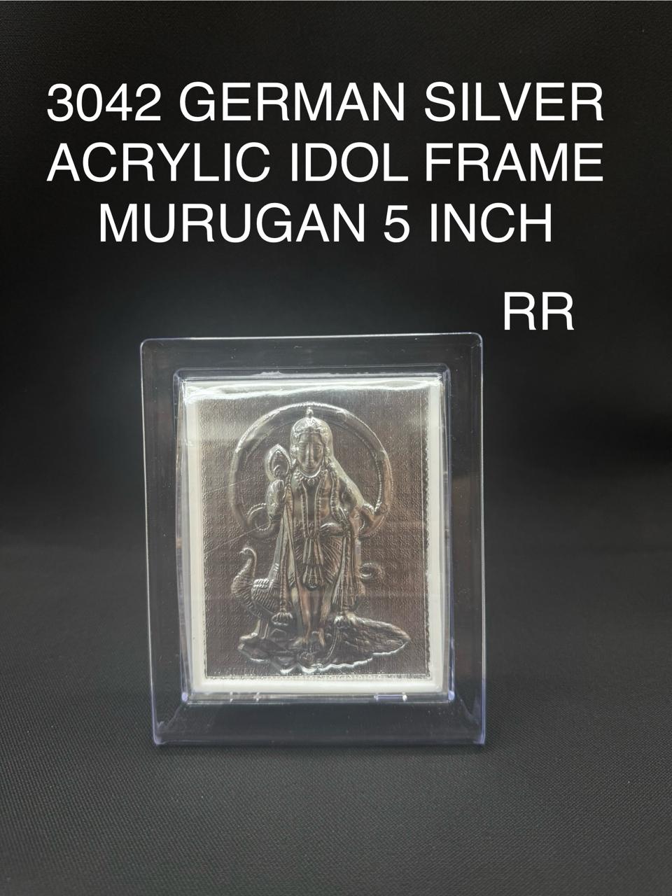 3042 German Silver Acrylic Idol Frame 5 Inch