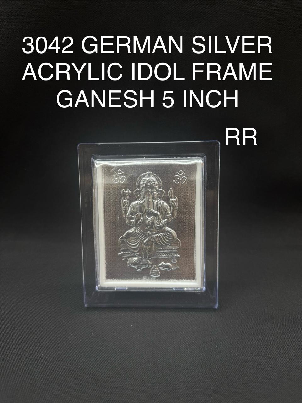 3042 German Silver Acrylic Idol Frame 5 Inch