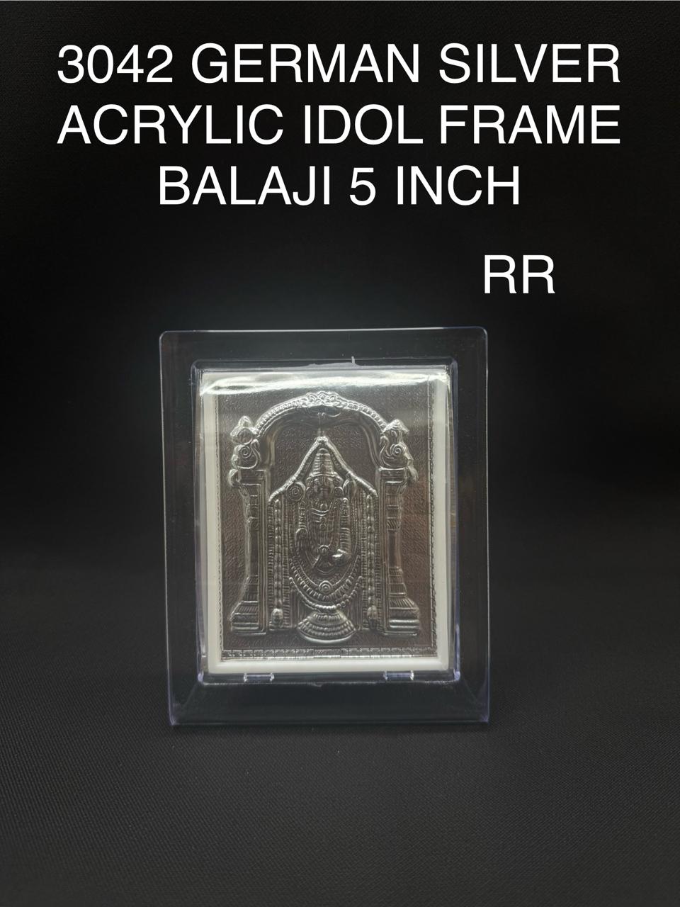 3042 German Silver Acrylic Idol Frame 5 Inch