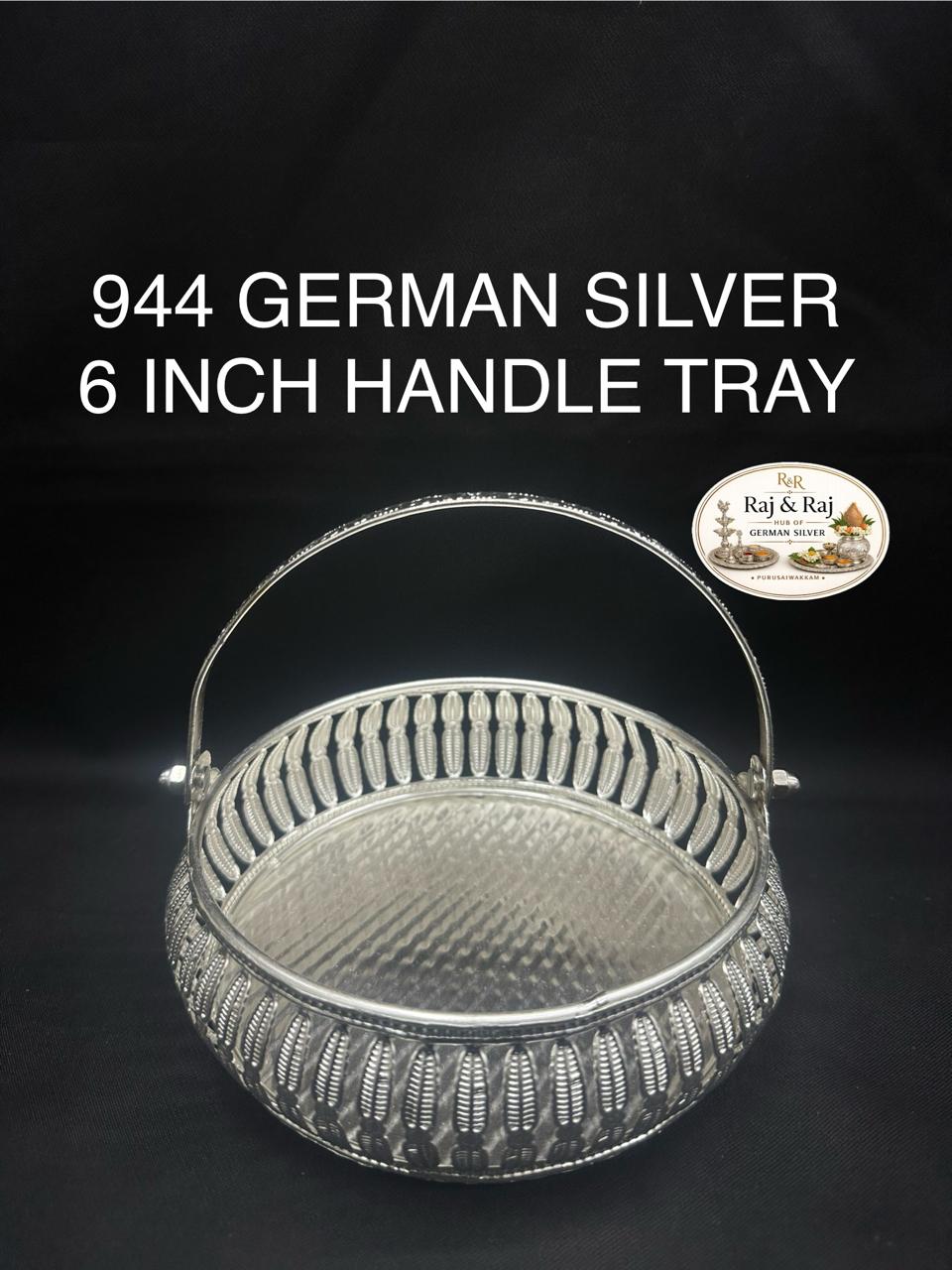 944 German Silver 6 Inch Handle Basket