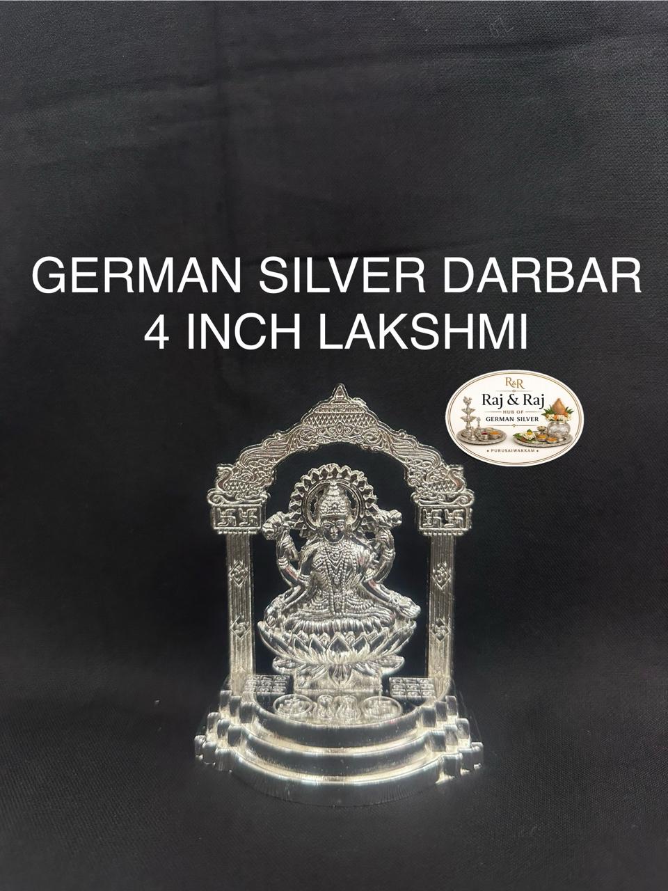 German Silver Darbar Lakshmi 4 Inch