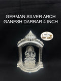 German Silver Arch Darbar Ganesh 4 Inch