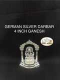 German Silver Darbar Ganesh 4 Inch