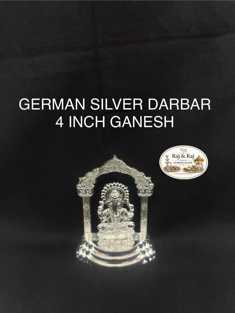 German Silver Darbar Ganesh 4 Inch