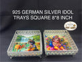 925 German Silver Idol Design 8 Inch Tray (Square)