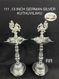 111 German Silver Kuthuvilaku 13 Inch