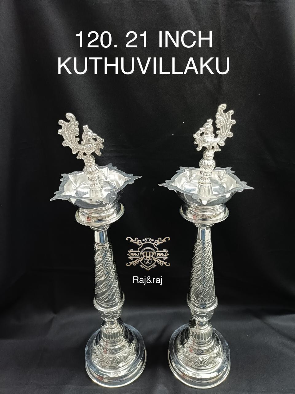 120 German Silver Kuthuvilaku 21 Inch