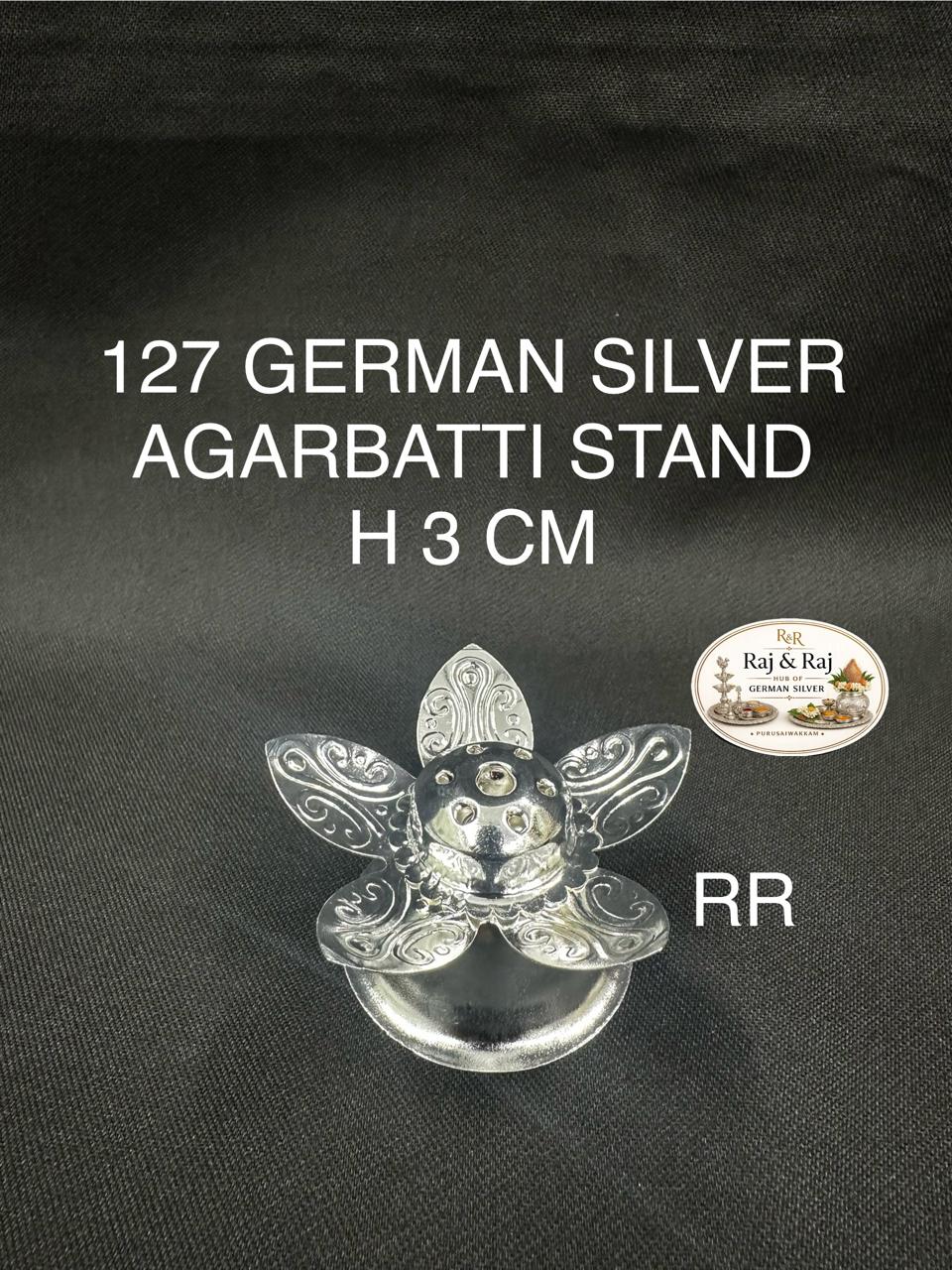 127 German Silver Agarbati Stand H 3 Cm