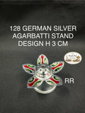 128 German Silver Agarbati Stand Design H 3 Cm