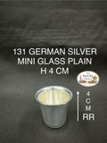 131 German Silver Mini Glass Plain H 4 Cm
