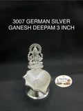 3007 German Silver Ganesh Deepam 3 Inch