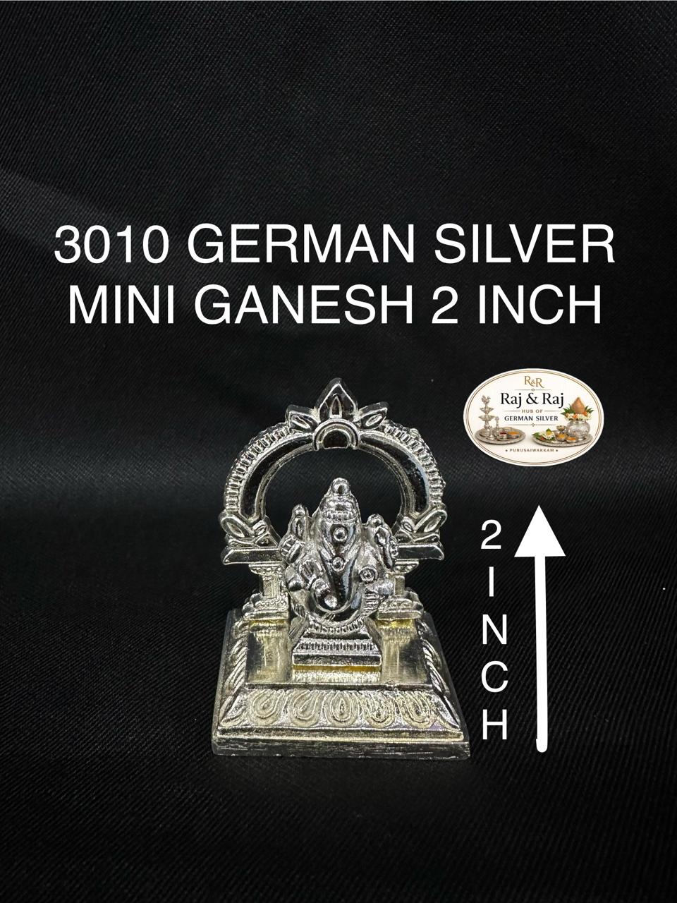 3010 German Silver Ganesh Mini 2 Inch
