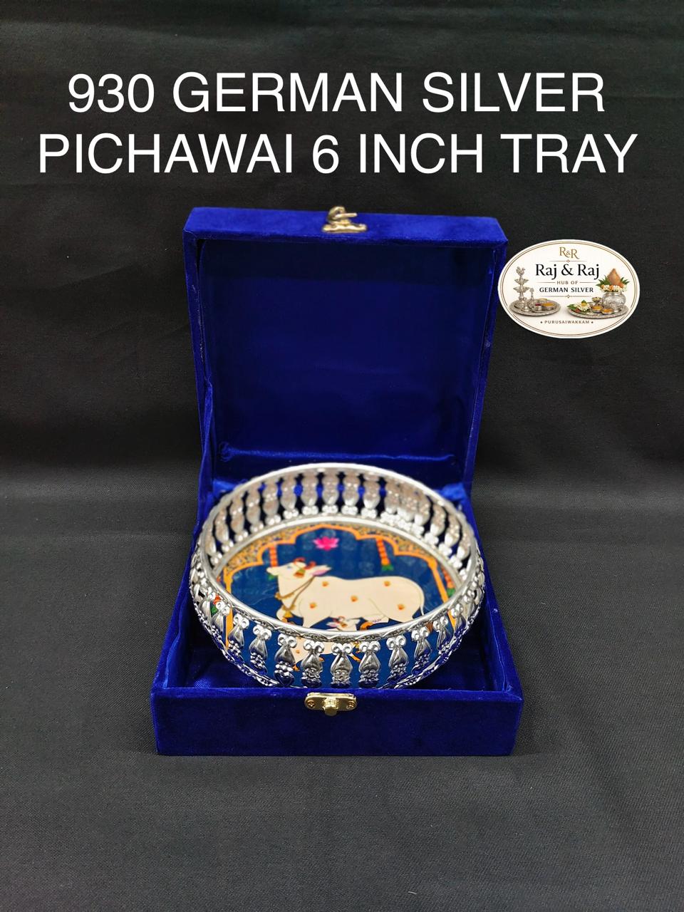930 German Silver Pichawai Tray 6 Inch With Premium Packing
