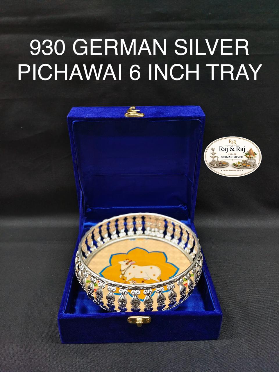 930 German Silver Pichawai Tray 6 Inch With Premium Packing