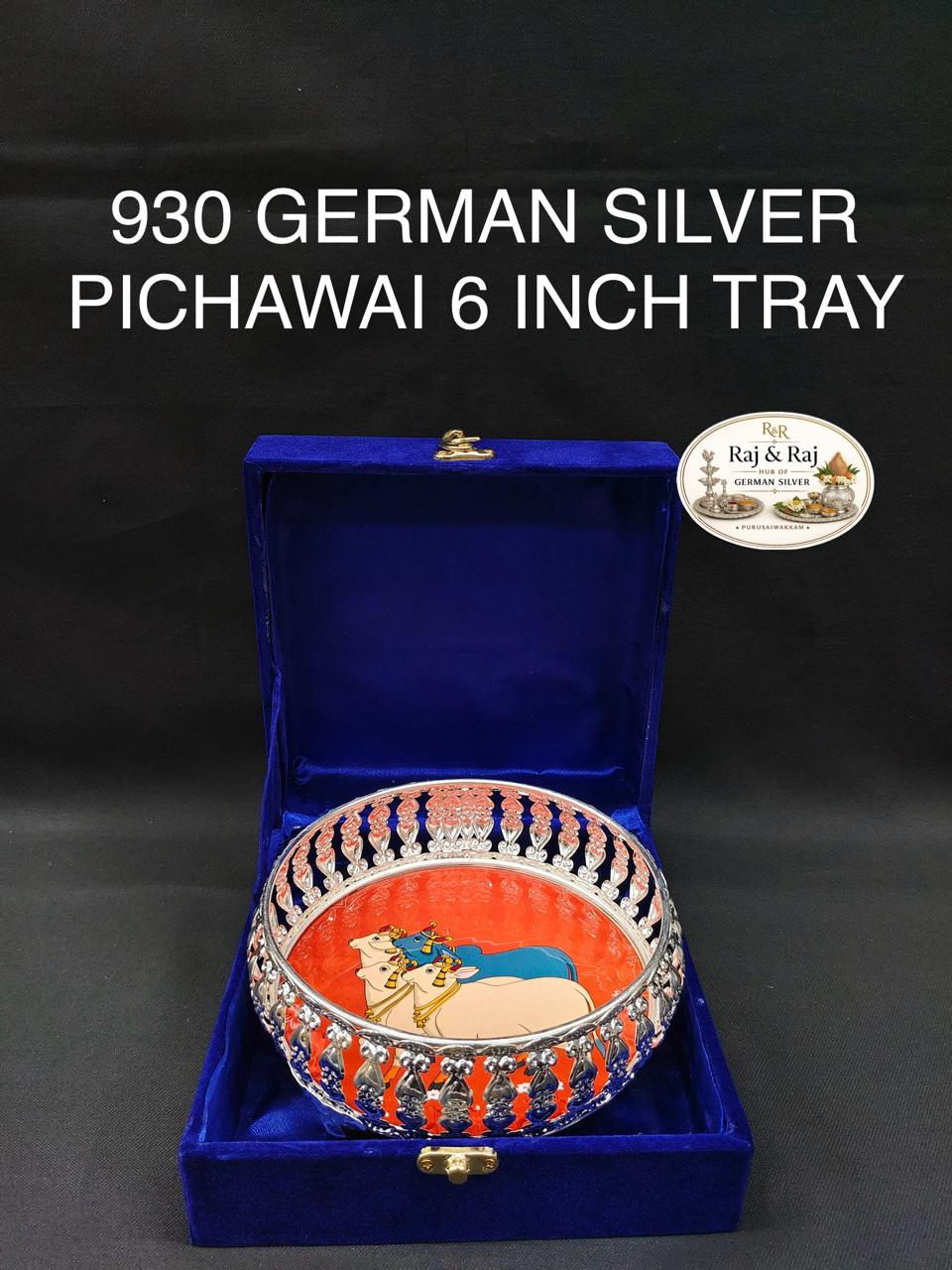 930 German Silver Pichawai Tray 6 Inch With Premium Packing