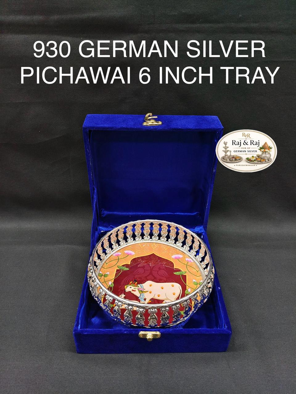 930 German Silver Pichawai Tray 6 Inch With Premium Packing