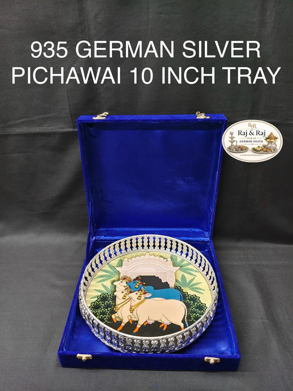 935 German Silver Pichawai Tray 10 Inch With Premium Packing