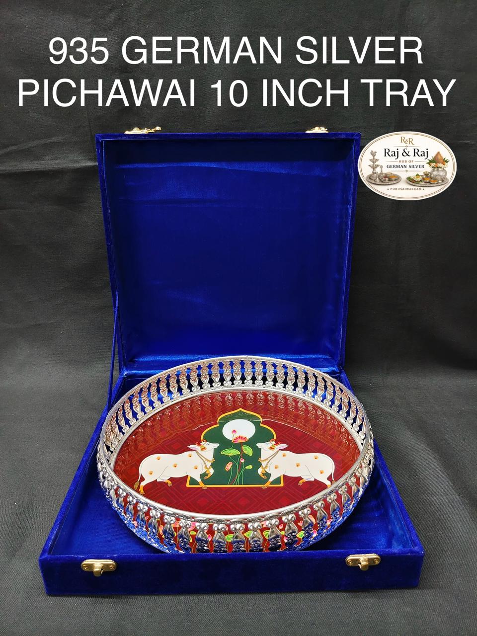 935 German Silver Pichawai Tray 10 Inch With Premium Packing