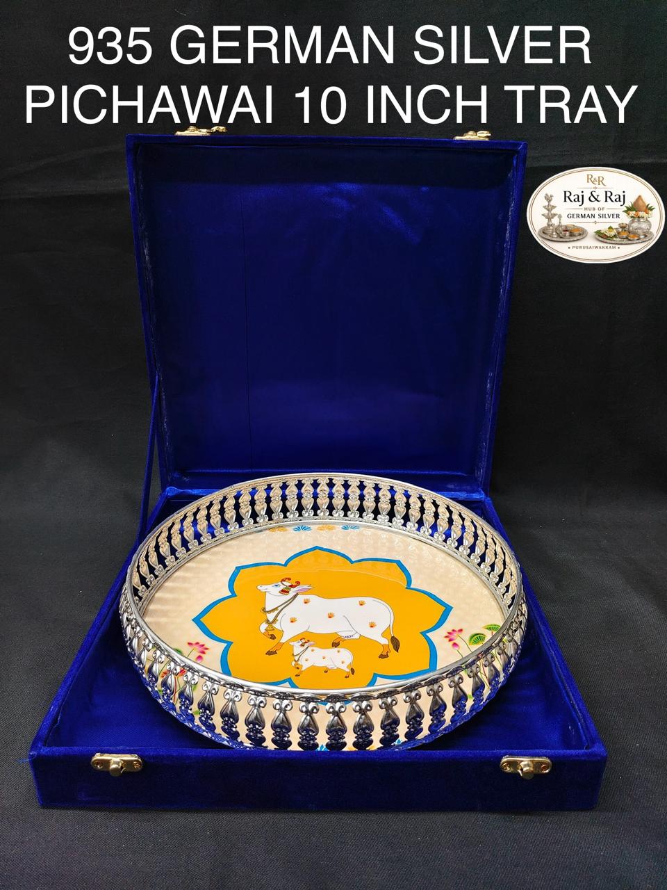 935 German Silver Pichawai Tray 10 Inch With Premium Packing