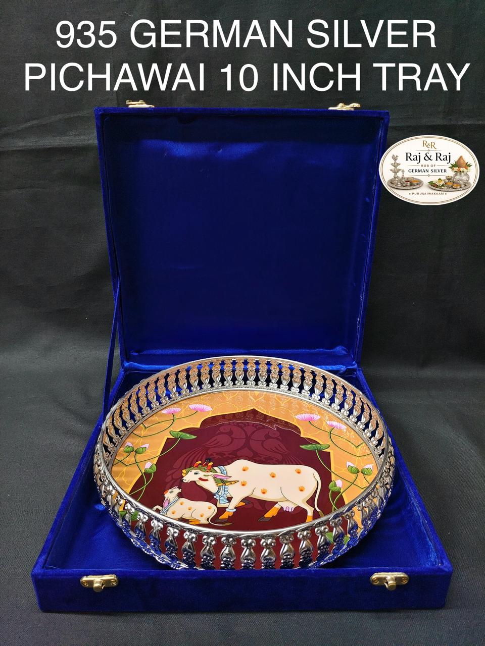 935 German Silver Pichawai Tray 10 Inch With Premium Packing