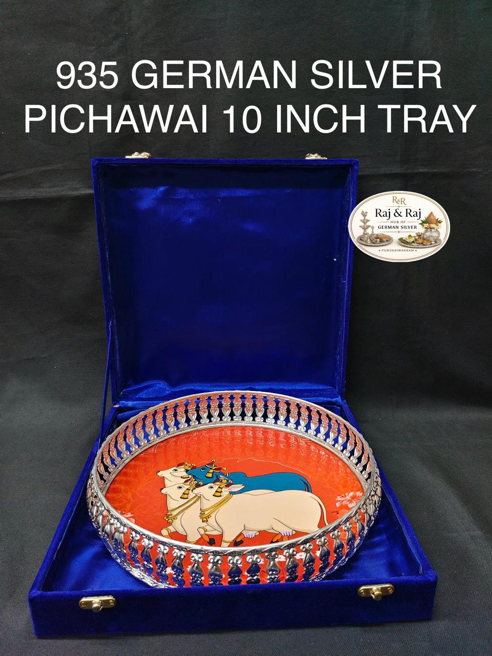 935 German Silver Pichawai Tray 10 Inch With Premium Packing