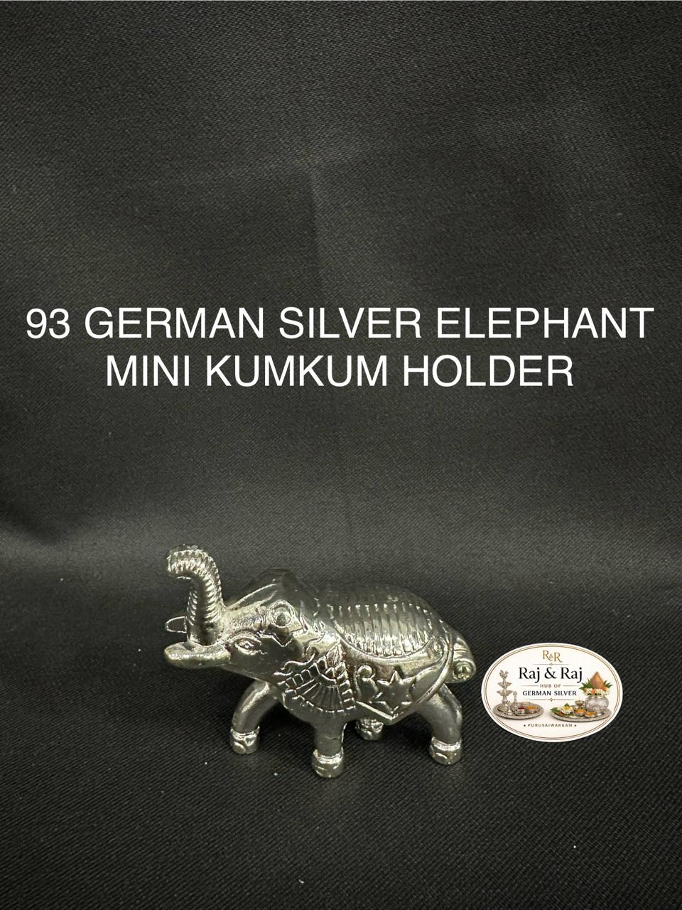 3001 German Silver Elephant Mini Kumkum Holder