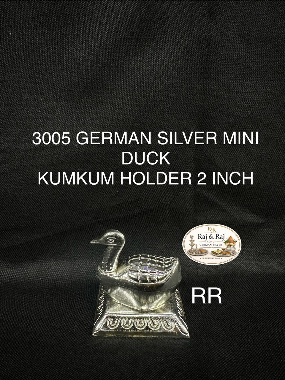 3005 German Silver Duck Kumkum Holder 2 Inch
