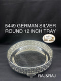 5449 German Silver Round 12 Inch Tray
