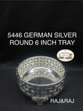 5446 German Silver Round Tray 6 Inch