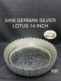 5456 German Silver Lotus Tray 14 Inch