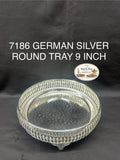 7186 German Silver Round Tray 9 Inch