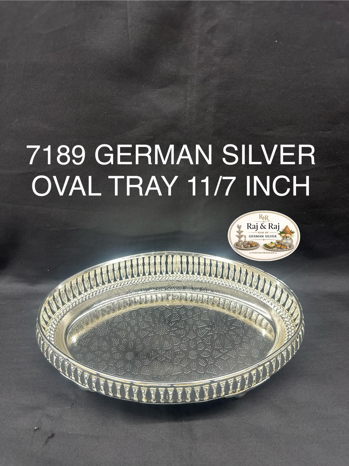 7189 German Silver Oval Tray 11/7 Inch
