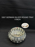 5357 German Silver Round 4 Inch Tray