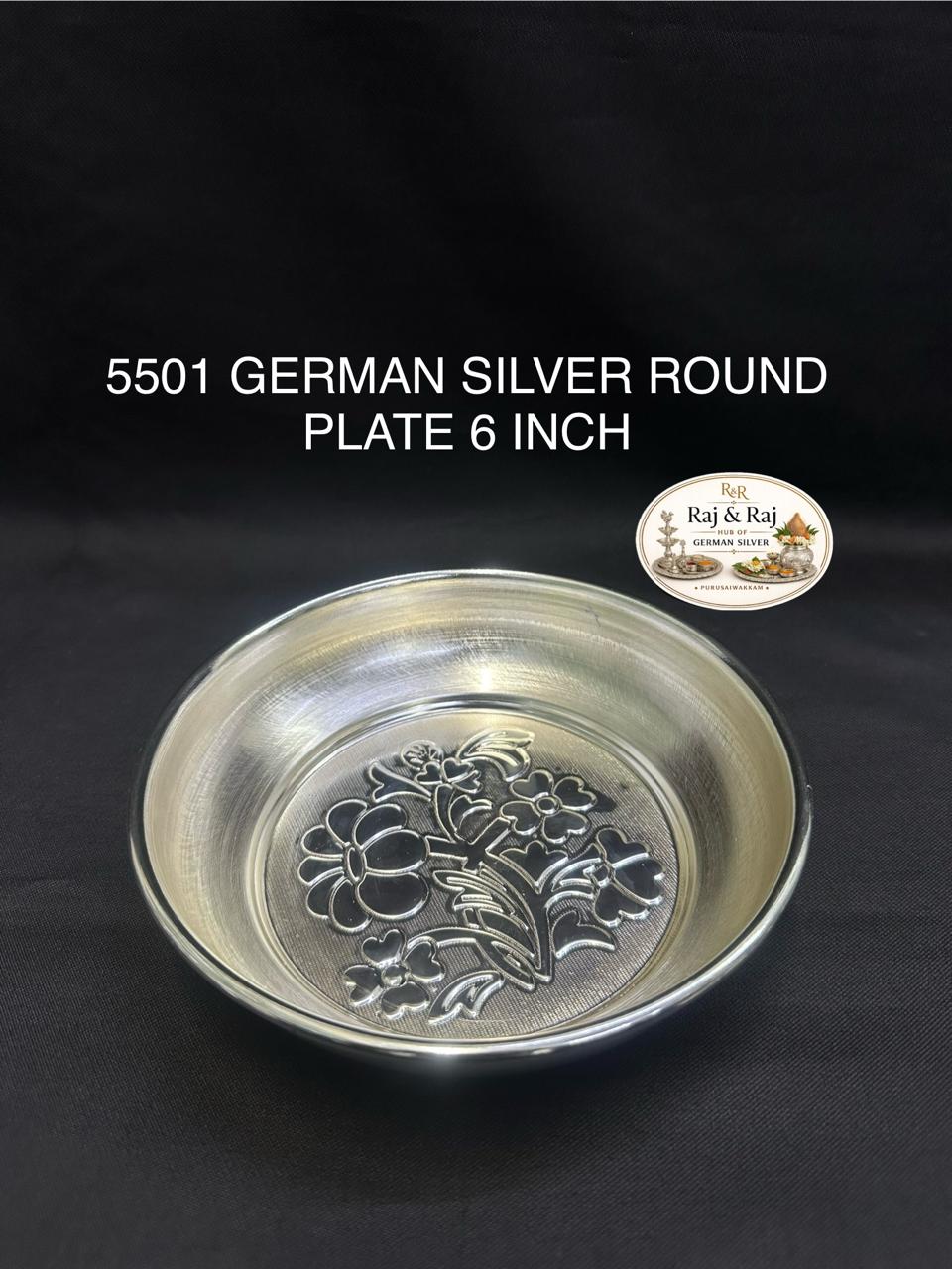 5501 German Silver Pooja Plate 6 Inch